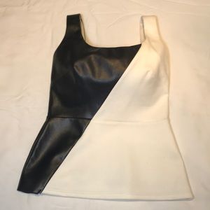 White and black leather Bailey 44 top